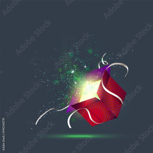 Fototapeta Vector illustration colorful magic box.