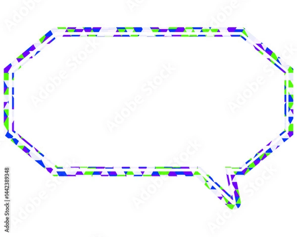 Fototapeta ステンドグラス風吹き出し　三角形模様　細長い八角形