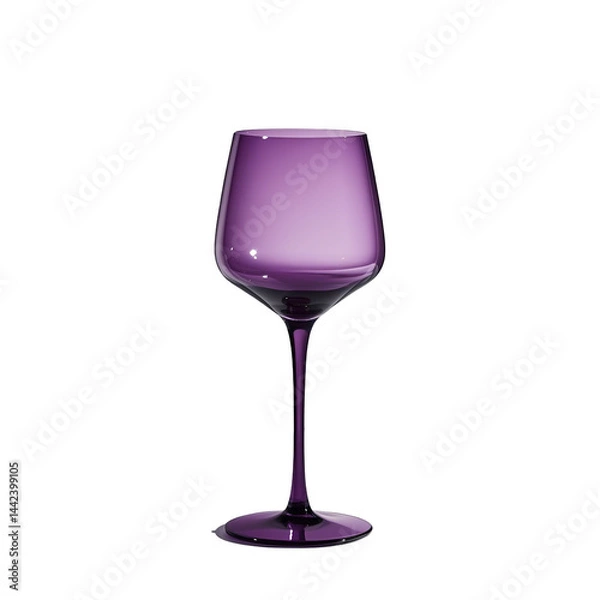 Fototapeta Textured purple goblet with diamond-patterned glass, elegant drinkware, translucent stemware design, vintage tableware aesthetic