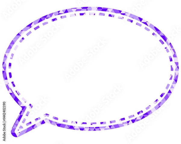 Fototapeta ステンドグラス風吹き出し　三角形模様　丸形