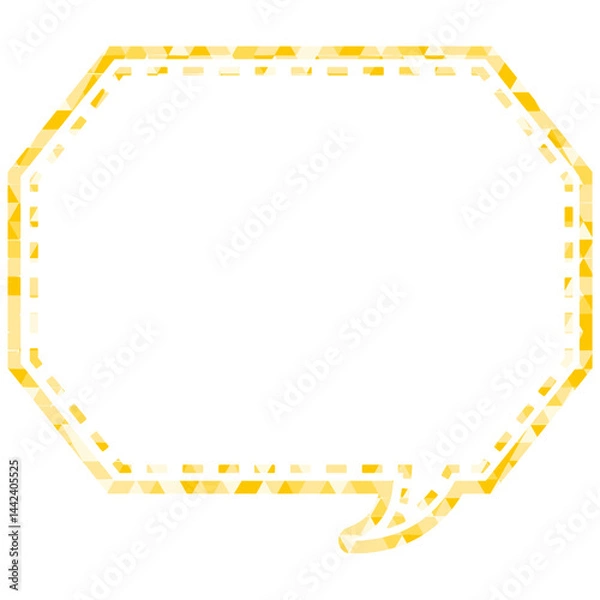 Fototapeta ステンドグラス風吹き出し　三角形模様　角のある八角形