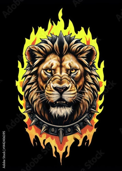 Fototapeta Intense Animals Portrait Surrounded by Fire V10