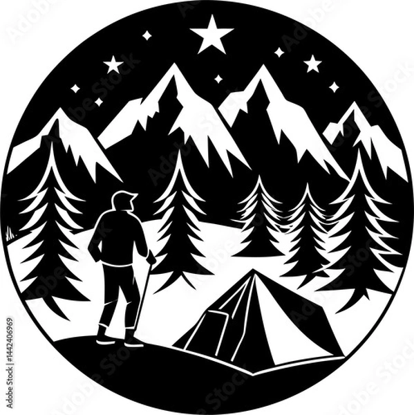 Fototapeta camping in the mountains