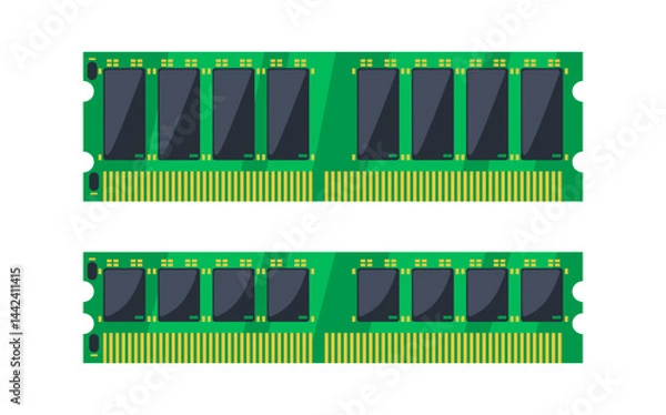 Obraz Two ram modules lying on white background
