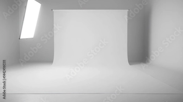 Obraz Blank white studio setup for clean professional product photos
