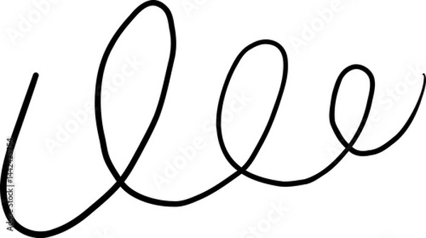 Obraz Spiral metal coil wire doodle hand drawn bounce steel curve line spring. Set vape metallic flexible coils. Steel motor spiral . 