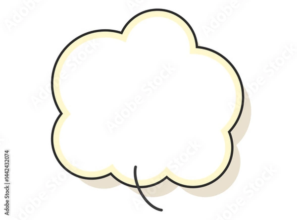 Obraz 影のあるモコモコの縁取り線の吹き出し　5