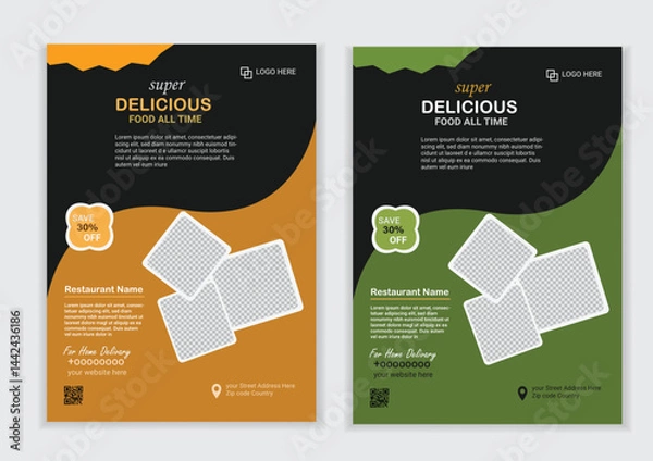 Obraz Creative Food & Resturant Flyer A4 Design templates