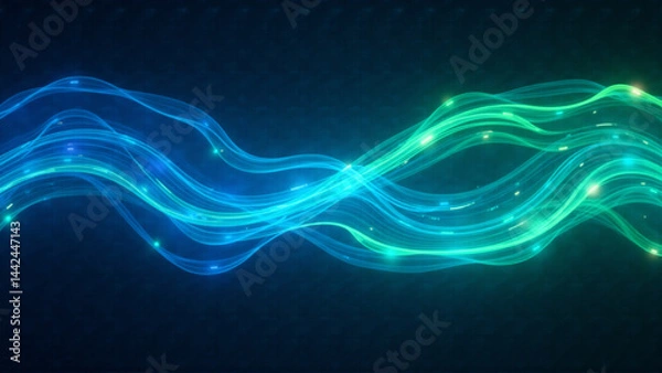 Obraz Abstract Swirling Bioluminescent Energy Currents