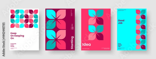 Fototapeta Isolated Report Layout. Abstract Poster Design. Geometric Flyer Template. Business Presentation. Brochure. Book Cover. Banner. Background. Journal. Handbill. Portfolio. Leaflet. Catalog. Pamphlet