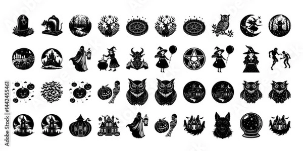 Fototapeta black remove background halloween icon design 