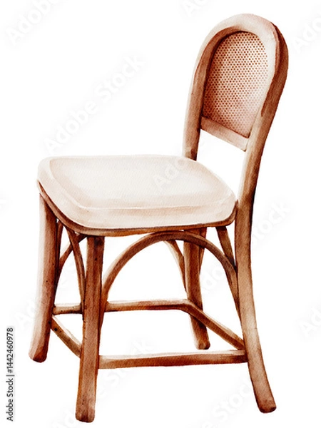 Fototapeta Chair watercolor illustration