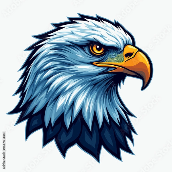Obraz Fierce Bald Eagle Head Illustration