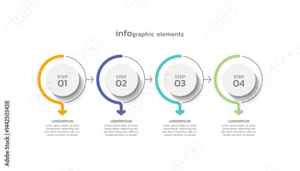 Fototapeta Business infographic template colorful background design