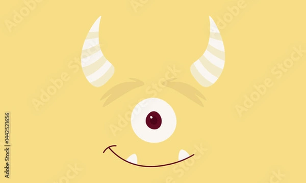 Fototapeta Funny Cyclops Monster Face Background