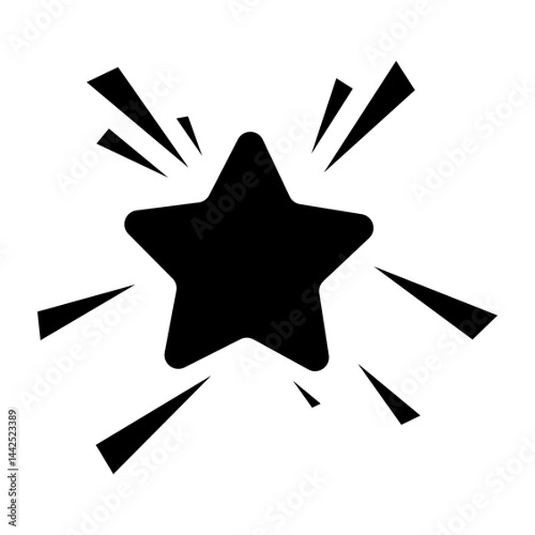 Obraz Comic Attention Icon, Icons that express awareness, discovery, attention, and emphasis, Simple Icon Vector Design, best used for presentation, application, web and banner