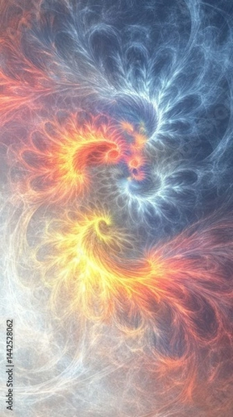 Fototapeta Abstract swirling patterns in vibrant colors, evoking a sense of movement and energy.