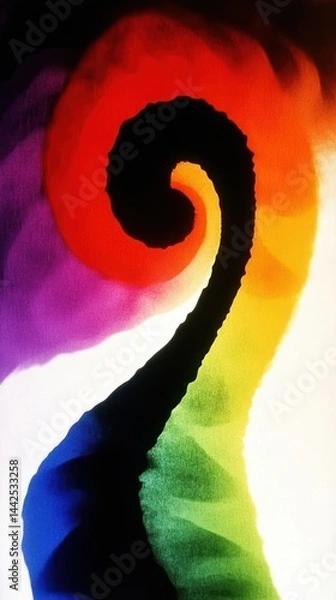 Fototapeta A swirling, colorful abstract design featuring a spiral shape with vibrant gradients.