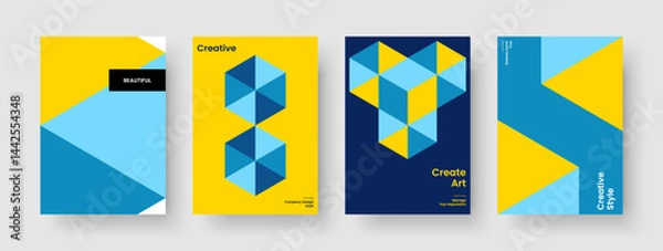 Fototapeta Geometric Report Layout. Abstract Flyer Design. Modern Business Presentation Template. Book Cover. Poster. Brochure. Banner. Background. Notebook. Pamphlet. Newsletter. Journal. Brand Identity