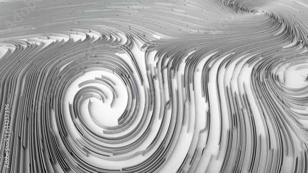 Fototapeta 3d rendering abstract monochrome surface