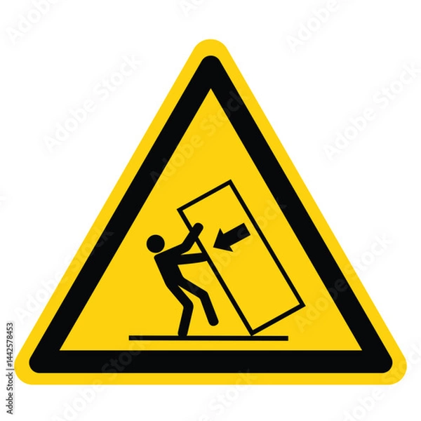 Fototapeta Body Crush Tip over Hazard Symbol Sign, Vector Illustration, Isolate On White Background Label .EPS10