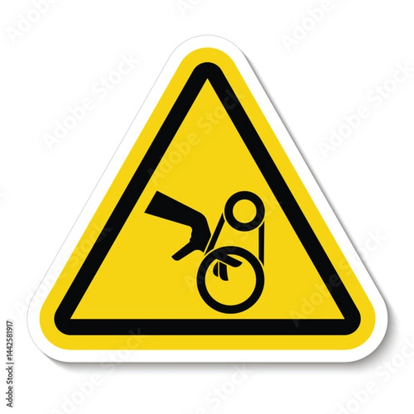 Fototapeta Hand Entanglement Belt Drive Symbol Sign, Vector Illustration, Isolate On White Background Label .EPS10