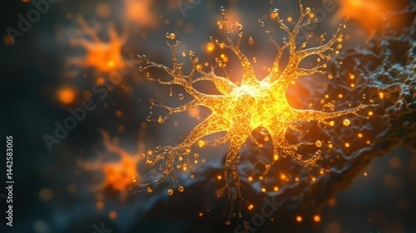 Fototapeta Nerve cell magnified.  Complex network