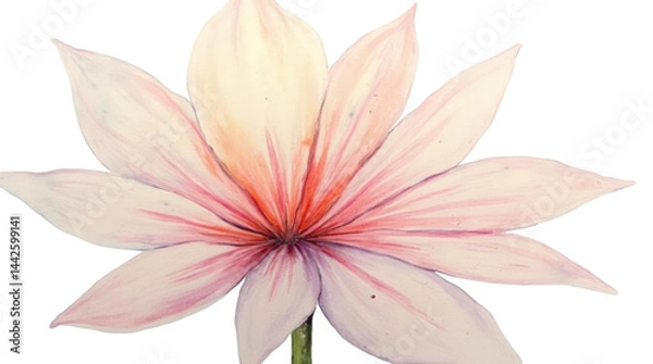 Fototapeta A Flower Painted in Soft Flowing Watercolors – Petals Blending Seamlessly Into a Dreamy Background.
