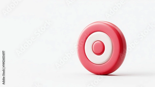 Fototapeta Grey background with 3D red target.