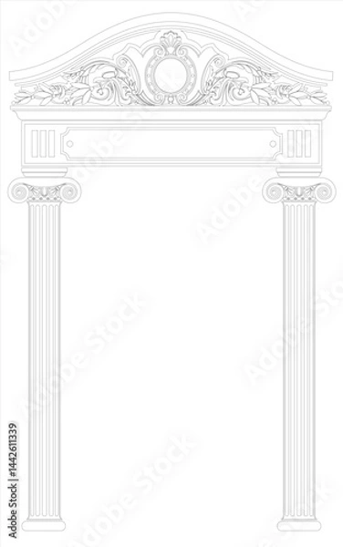Fototapeta Contouring coloring of classical arch
