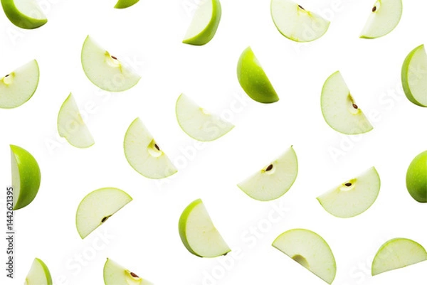 Obraz Isolated Green Apple Slices Pattern