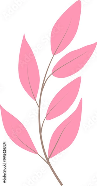 Fototapeta Abstract Botanical Boho Composition with Organic Shapes and Mid Century Modern Foliage Design