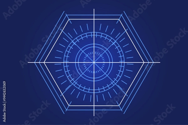 Fototapeta Creative futuristic technology infographic with glowing interface elements, holographic data visuals, digital dashboard UI, high-tech infographic panels, neon data blocks, abstract tech chart design, 