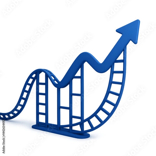 Obraz Blue Roller Coaster of Progress