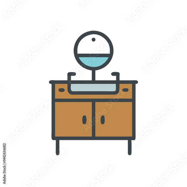 Fototapeta bathroom sink vanity on white background for web and graphic design