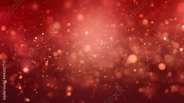Fototapeta Romantic red background with sparkling stars and glowing bokeh lights, creating a warm and festive atmosphere perfect for Valentine’s Day, love-themed designs, or holiday celebrations.
