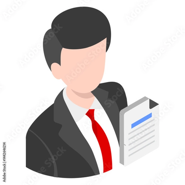 Obraz Certified and experienced C Level Resource concept Academic and practical qualifications and public vector color icon design, hrm symbol, hr sign, business character stock illustration