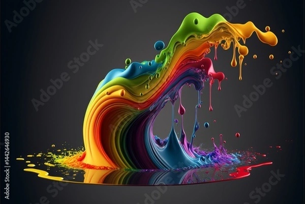 Obraz 3D Color Paint Splash Texture background Photo
