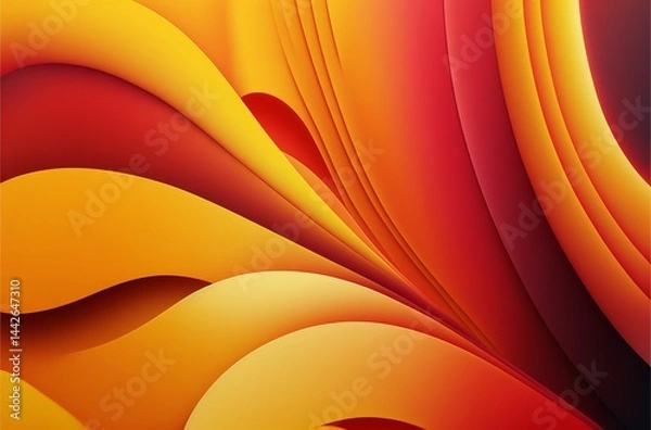 Obraz Abstract Yelllow Orange Lines 3D texture geometric colorful background Photo