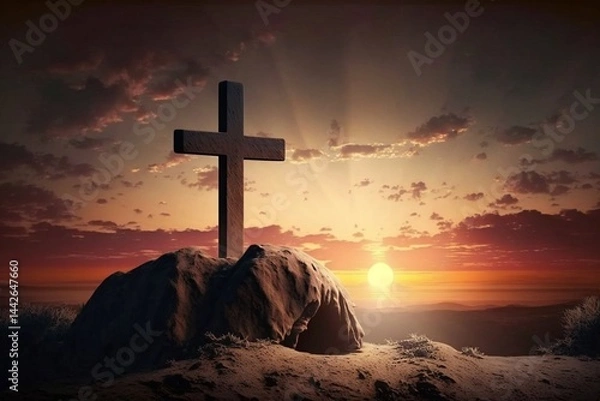 Obraz Good Friday Background Image Religious Cross Photo