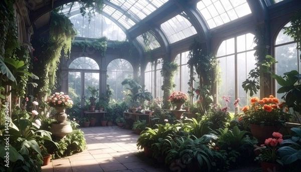 Fototapeta 光に満ちるアンティーク温室２