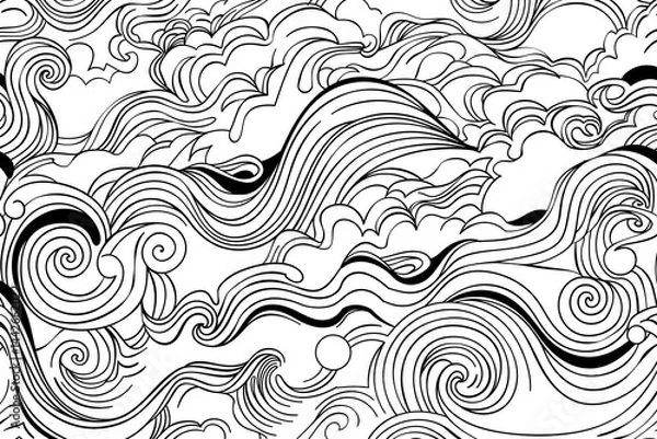 Fototapeta doodle-style abstract patterns
