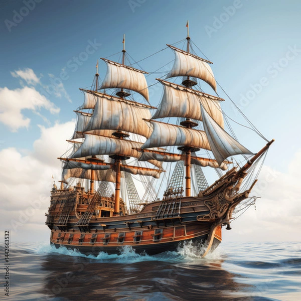 Fototapeta  Ship of Legends Crossing the Ocean.