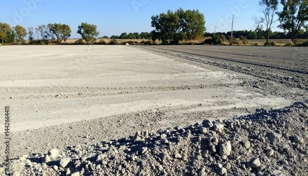 Obraz Construction site preparation rural area photography open ground aerial view industrial development