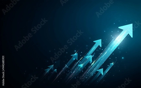 Fototapeta Dynamic Growth Indicators Business Strategy Infographic Digital Environment Upward Perspective Vision for Success