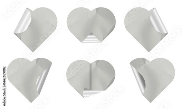 Obraz Blank Crumbled Paper Sticker Texture Set