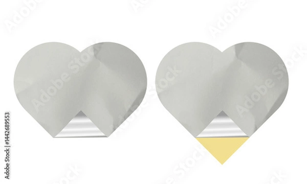 Obraz Blank Crumbled Paper Sticker Texture Set