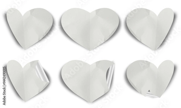 Obraz Blank Crumbled Paper Sticker Texture Set