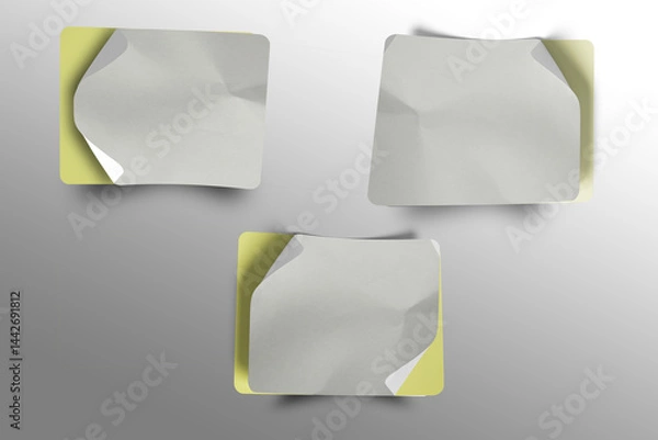 Obraz Blank Crumbled Paper Sticker Texture Set