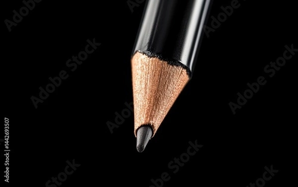 Fototapeta Close-Up of Pencil Tip Revealing Graphite and Wood Texture Details